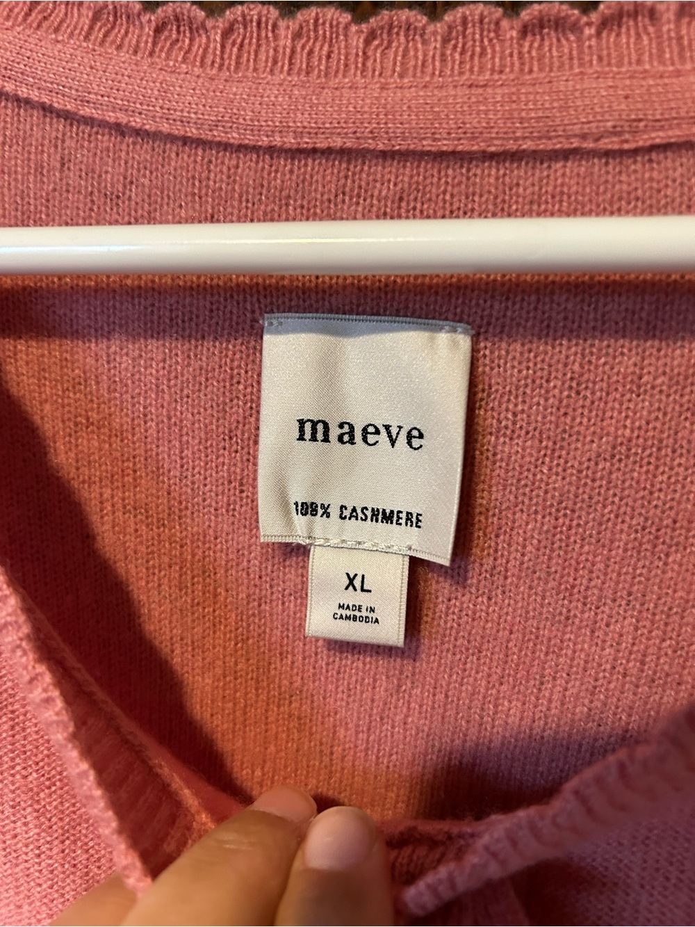 Maeve Pink Button-Front Puff Sleeve Cashmere Cardigan - Picture 3 of 6